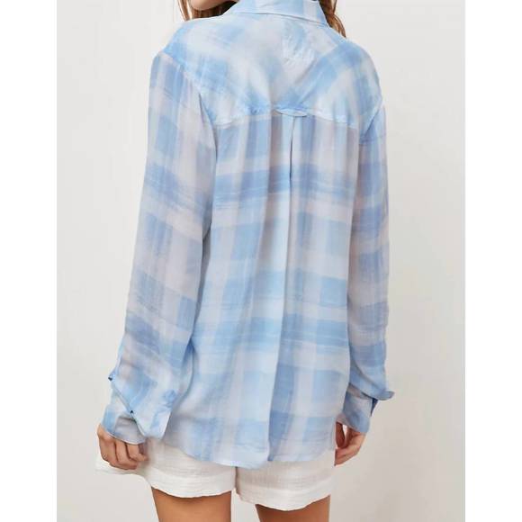 NEW RAILS josephine top in blue sky plaid - Picture 3 of 4
